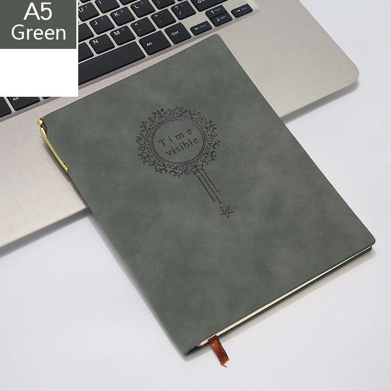 Leer Notepad Business Planner Notebook Dagboek Journal Note Boek Voor Kantoor School Briefpapier Levert: green