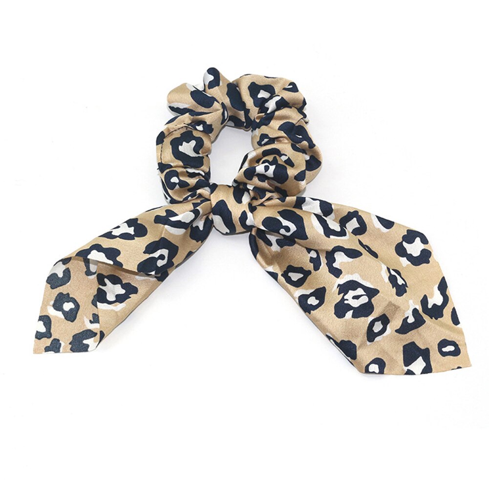 Women Hair Bands Girls Leopard Print Headbands Hair Bow for Girls Soft Rubber Band for Women Hair Ring Girls Hair Accessories: Beige
