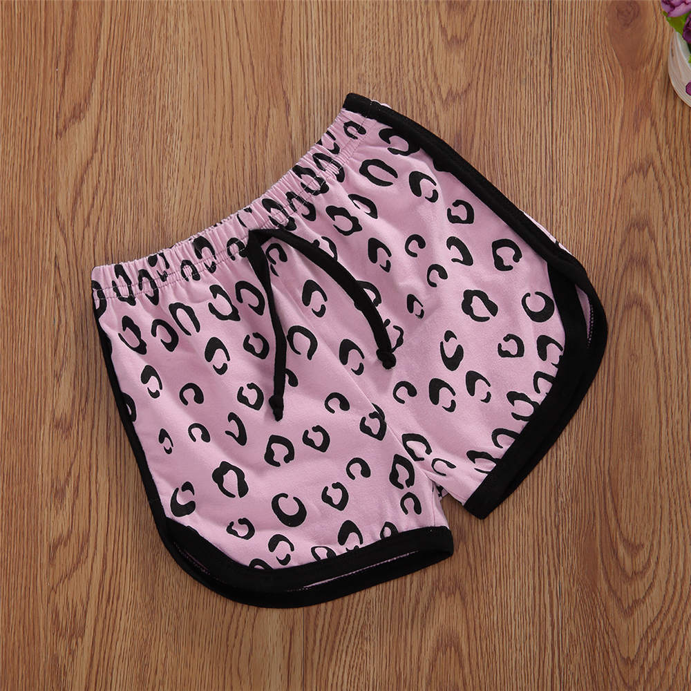 Little Kids Summer Shorts Leopard Patterns Elastic Band Bottoms ShortsLoose Wild Trouser