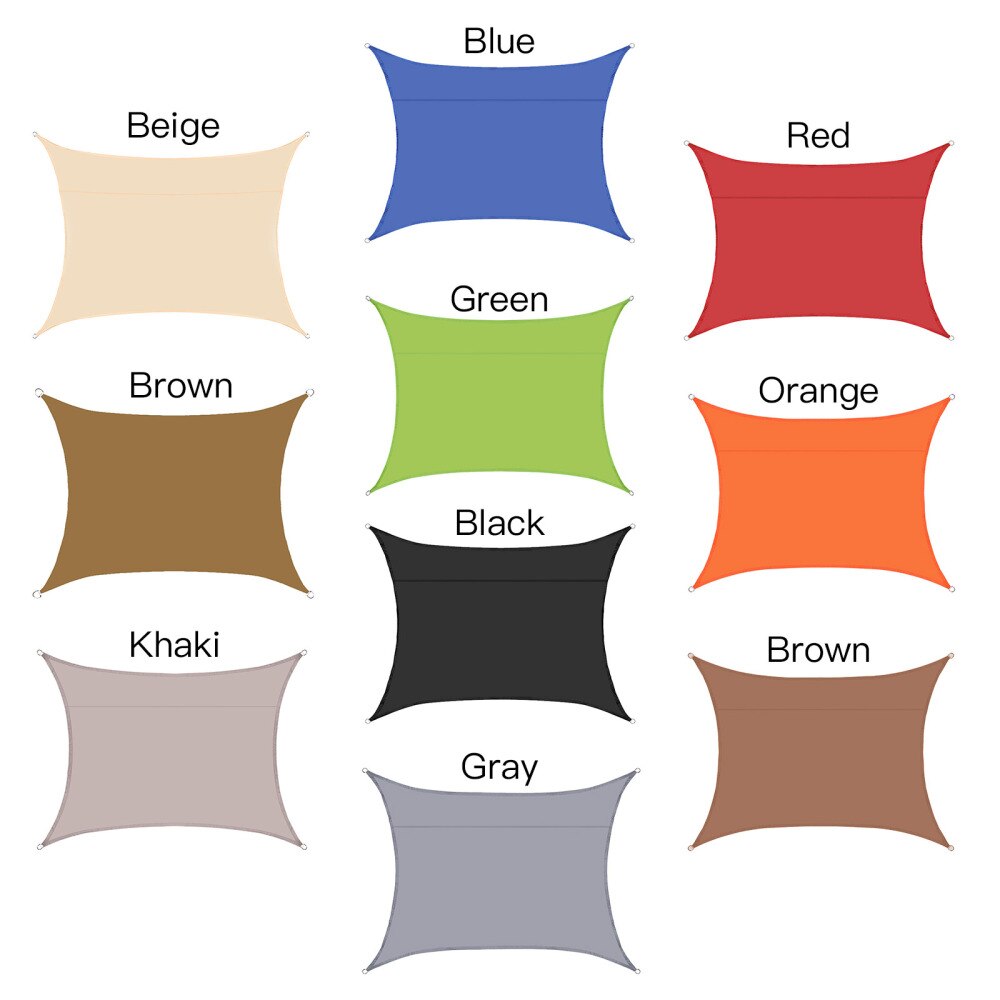 Rectangular Shade Sail UV Block Cloth Awning Sunshade Patio Canopy Anti-UV With 4 Ropes High Density Sunshades Awnings