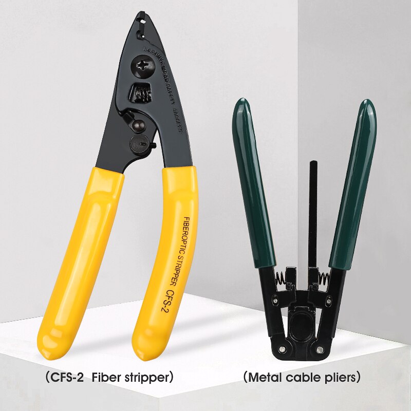 14pcs/set FTTH Fiber Optic Tool Kit with Fiber Cleaver -70~+10dBm Optical Power Meter Visual Fault Locator 5km E
