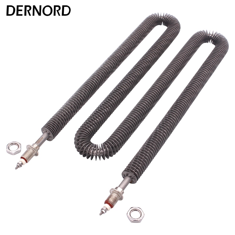 DERNORD 220v 1800w 2kw Kanalheizregister-rippenrohr Heizung W Geformt Edelstahl Luft Heizung Element mit M12 Gewinde Für zuletzt Bank