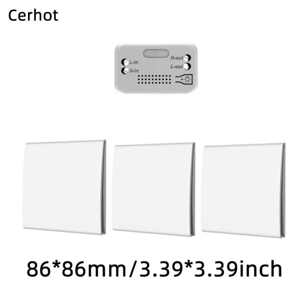 Cerhot interrupteur sans fil auto-alimenté bouton poussoir recevoir relais marche/arrêt interrupteur d'éclairage mural RF pas de batterie pas de câblage interrupteur de lampe à LED: Bleu