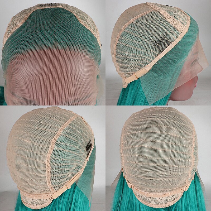 Fantasía belleza mujeres lazo verde oscuro frente peluca Pelo Largo sintético ondulado frontal pelucas de encaje Cosplayer peluca