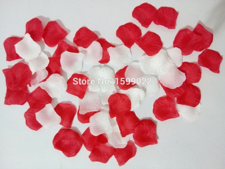 20 pakker 2000 stk romantiske kunstige kronblade roser til bryllup borddekorasjoner røde blandede hvite petalas de rosas para casamento
