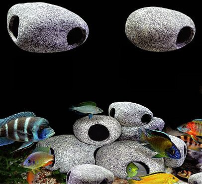 Decorative Marbles Aquarium Cichlid Stone Ceramic Rock Cave Aquarium Fish Tank Pond Shrimp Breeding Ornament Decor