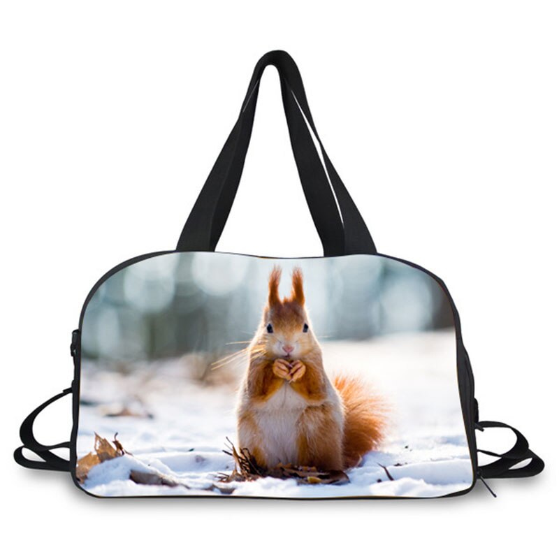 Scoiattolo Animali Modello di Stampa New Fashion Signore di Grande Capacità Sacchetto Dei Bagagli di Stampa Borsa Da Viaggio Sacchetto Dei Bagagli di Viaggio del Sacchetto Casuale: 6126T