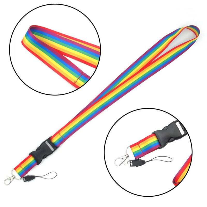 Regenbogen Homosexuell Stolz praktisch Riemen Hals Lanyards mit schnell Freisetzung Schnalle für Schlüssel Ich würde Karte praktisch USB Halfter hängen Seil