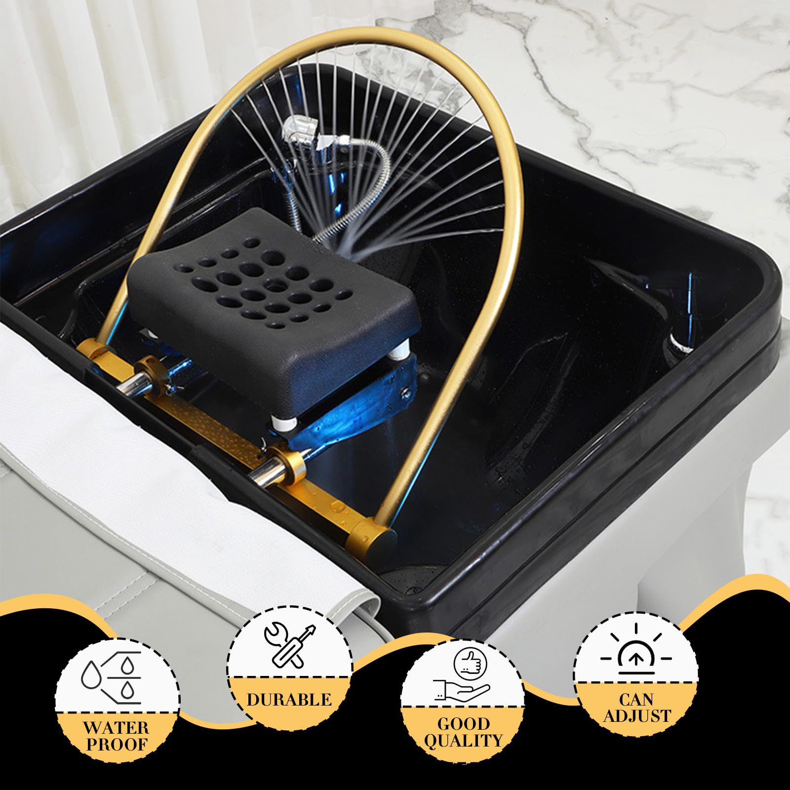 Shampoo Wastafel Apparatuur Hoofdtherapie Watercirculatie Accessoires Shampoo Bed Kapper Spa Wastafel Doucherek Met Kussen