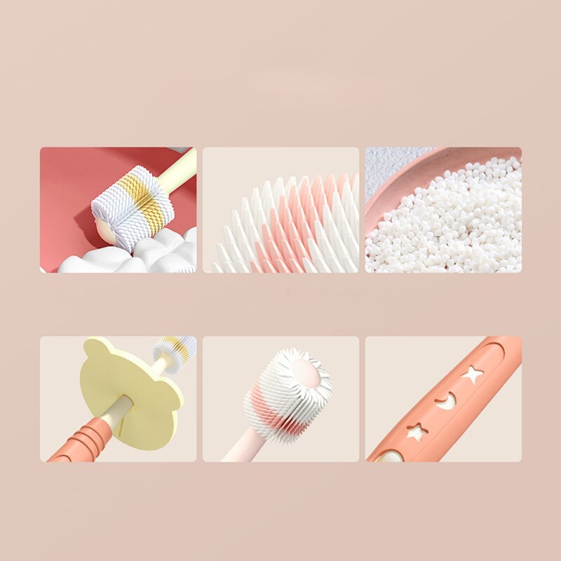 Kinderen Tandenborstel Baby 360 Graden Reinigen Nano Zachte Haar 1-6 Jaar En Een Half Baby Bladverliezende tand Fijn Haar Tandenborstel