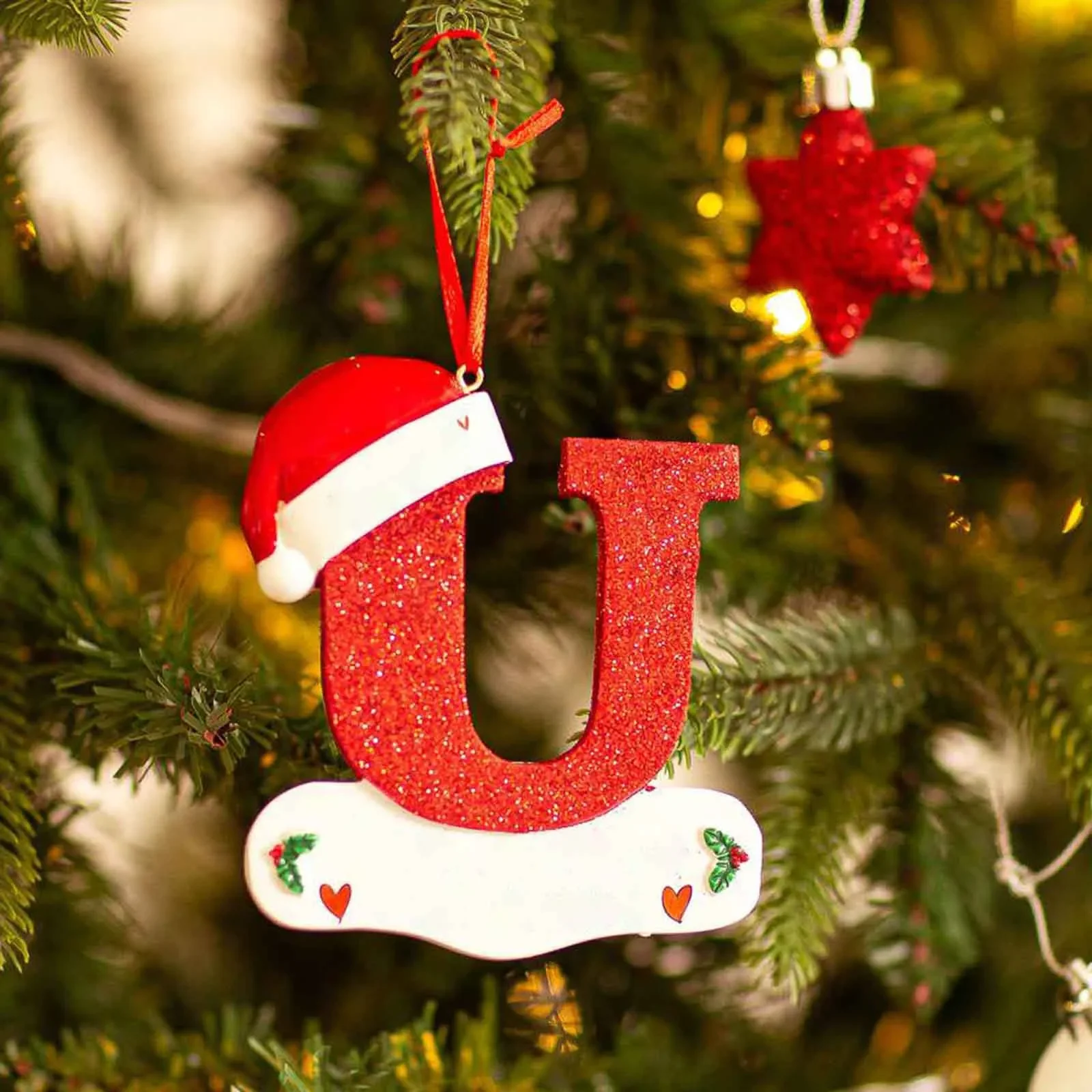 Christmas Tree Decoration Letter Pendant 26 Letters Home acrylic DIY Pendant Xmas Year Decor Ornament navidad