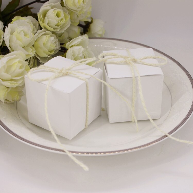 10 Uds pequeño cuadrado de papel Kraft caramelo caja de boda dulces bolsas porta de de boda cajas de papel envoltorio para Chocolate