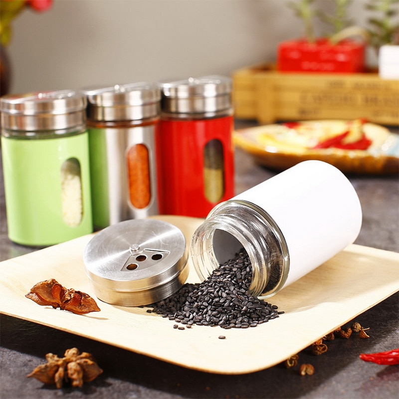 Krydderi flaske madlavning krydderi container opbevaring til køkken rustfrit stål krydderi flaske krydderkrukke