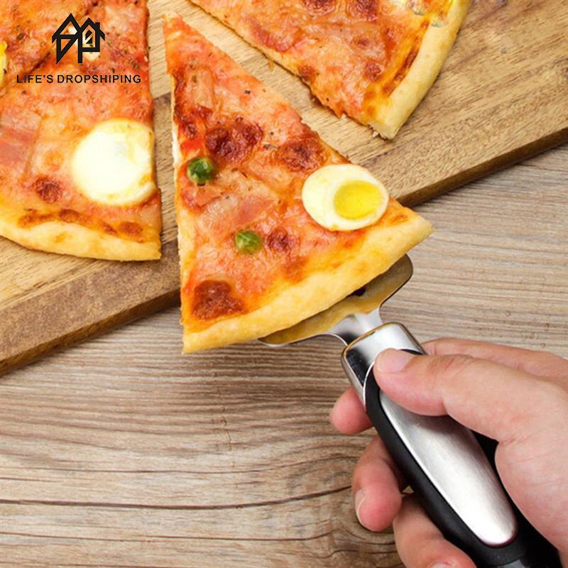Rustfri stålkage spatel ost spatel madlavning skovl pizza spatel multifunktionelt bageværktøj til hjemmekøkken 1 stk