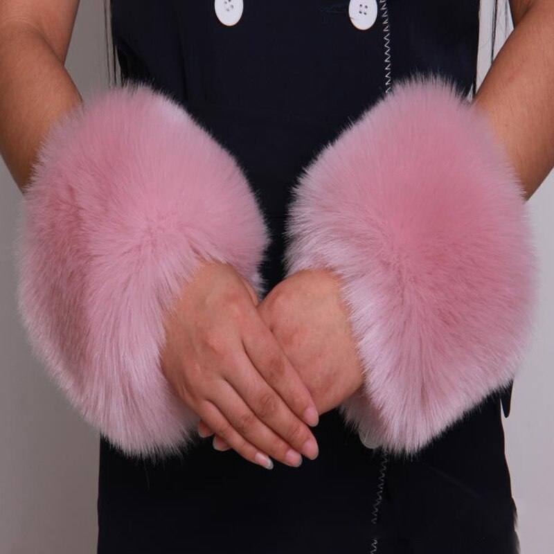Manchettes élastiques en fausse fourrure pour femme, accessoires de vêtements chauds d&#39;hiver en peluche: 09
