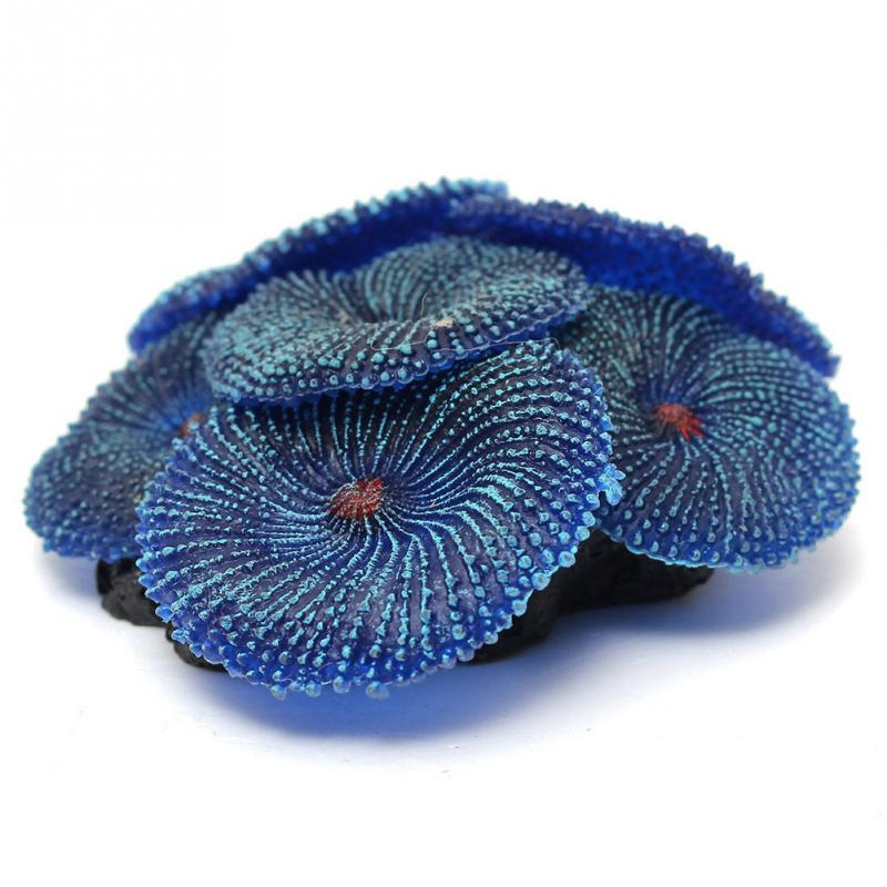 Aquarium aquarium kunstmatige zachte flexibele plant koraal aquarium decoratie simulatie hars koraalwand: Blauw
