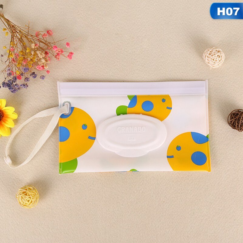 Portable Baby Wipes Box Wet Wipe Box Cleaning Wipes Carrying Bag Eco-Friendly Wipe Container Wristlet Wet Wipe Case: H07