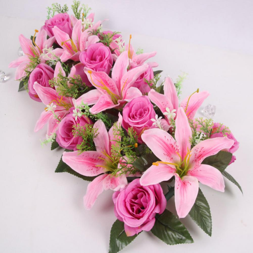 42cm Artificial Flowers Chic Shape DIY Artificial Rose Flowers Garden Fence Wedding Home Decoration Garland Table Decor Flower