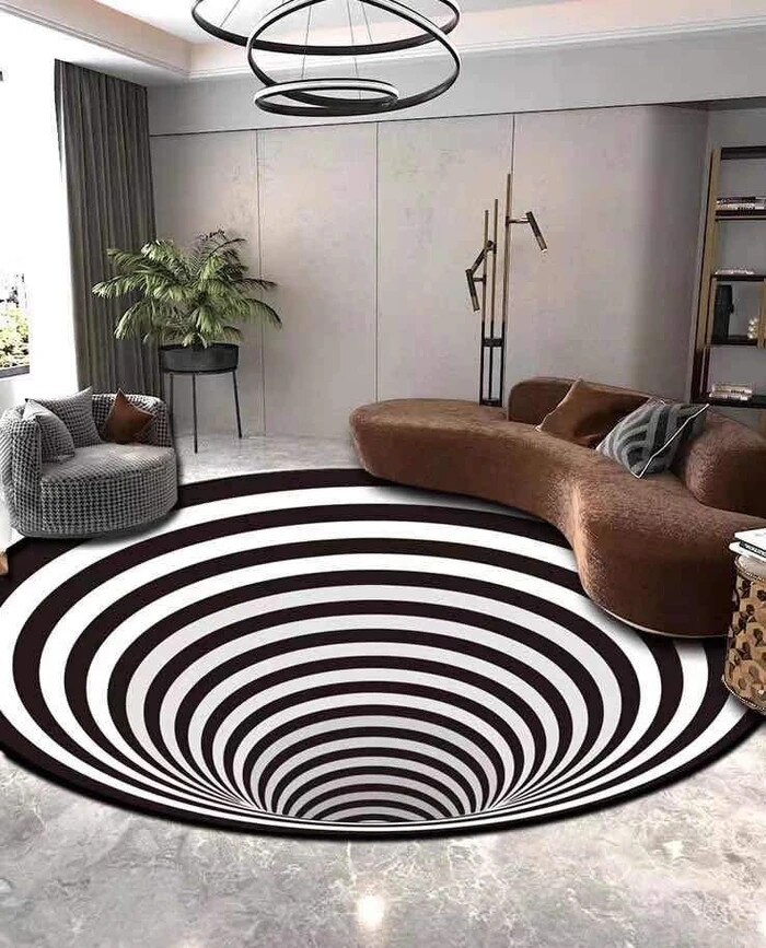 3D Vortex Illusion Tapijt Swirl Print Optische Illusie Gebieden Tapijt Tapijt Vloer Pad Antislip Deurmat Matten Voor Thuis decore