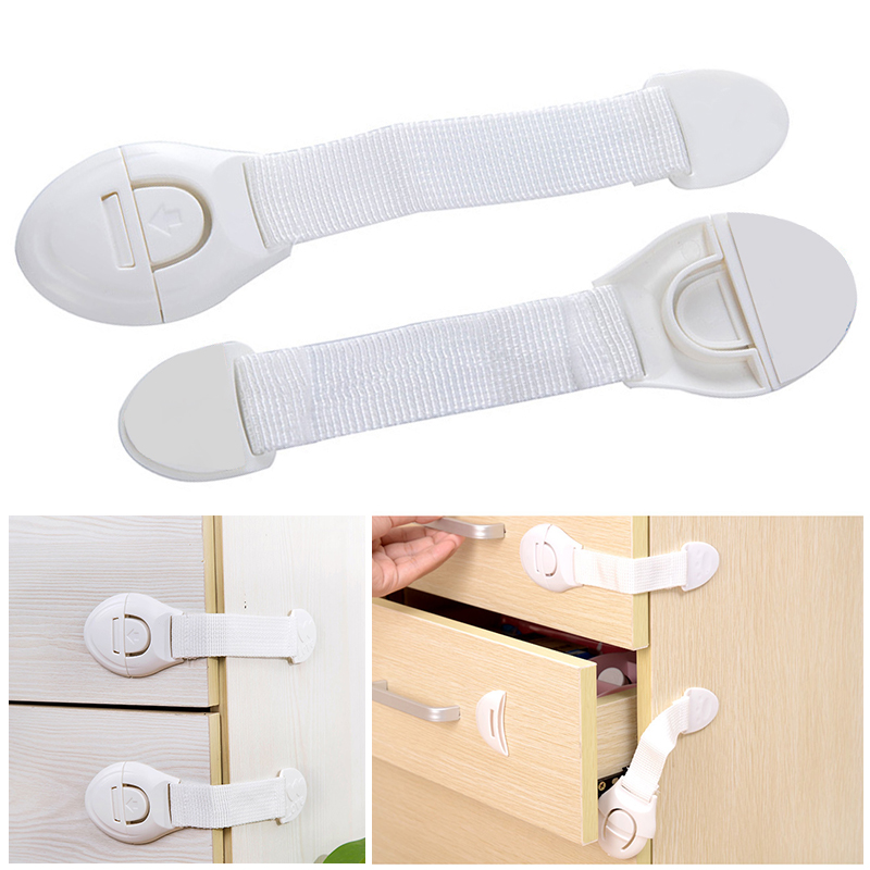 10pcs/Lot Multi-function Child Lock Protection Kids Safety Plastic Protection Safety Lock Cabinet Locks Straps Safety Lock