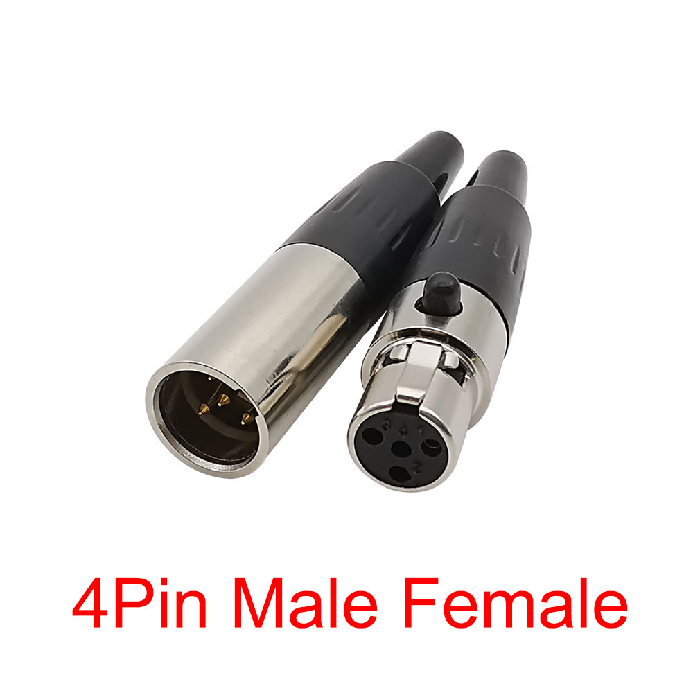 Mini XLR 3 pines 4 pines 5 pines 6 pines enchufe hembra macho micrófono conector de Audio Cable adaptador de micrófono de soldadura: Rojo