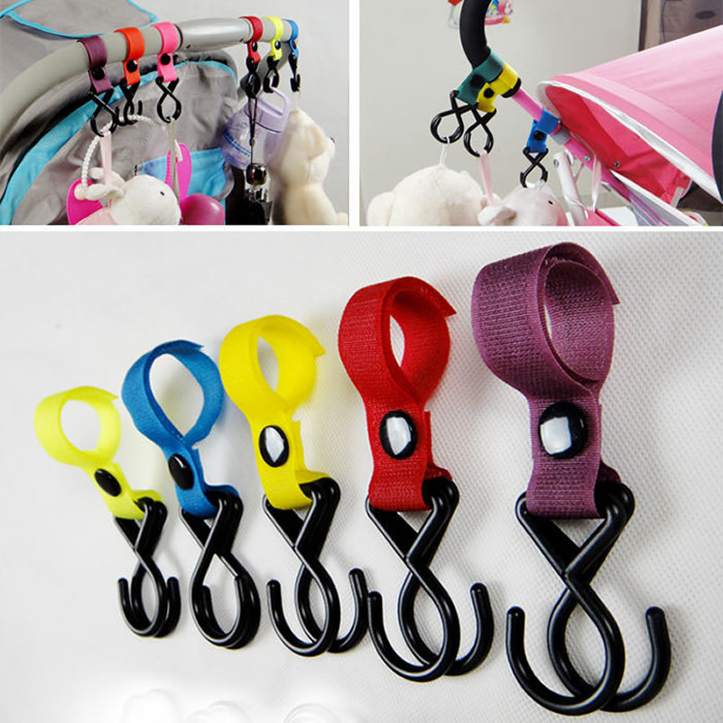 Poussette accessoires plastique porte-gobelet de poussette landau 2 crochets Nylon poussette voiture suspension sangle Portable bébé