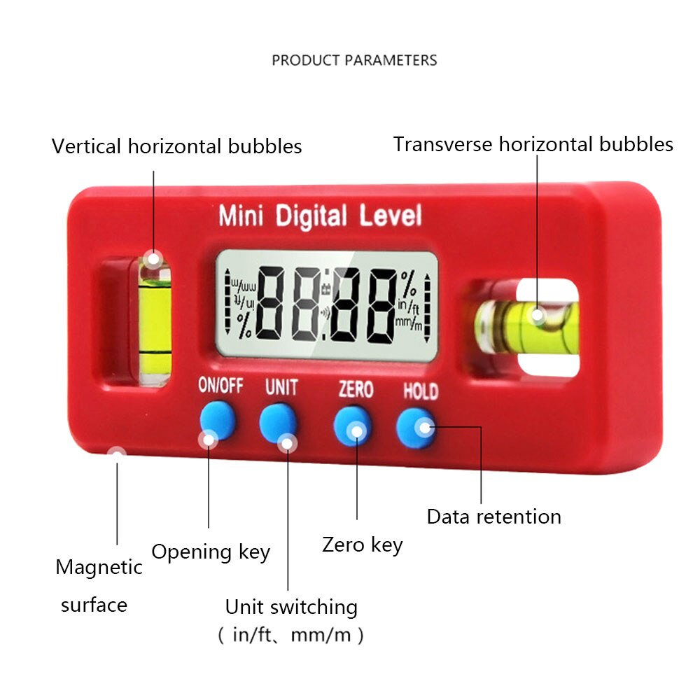 360 Degree Precision Mini Digital Protractor Inclinometer With Magnet Base With Magnet Base Angle Protractor Measuring Tools