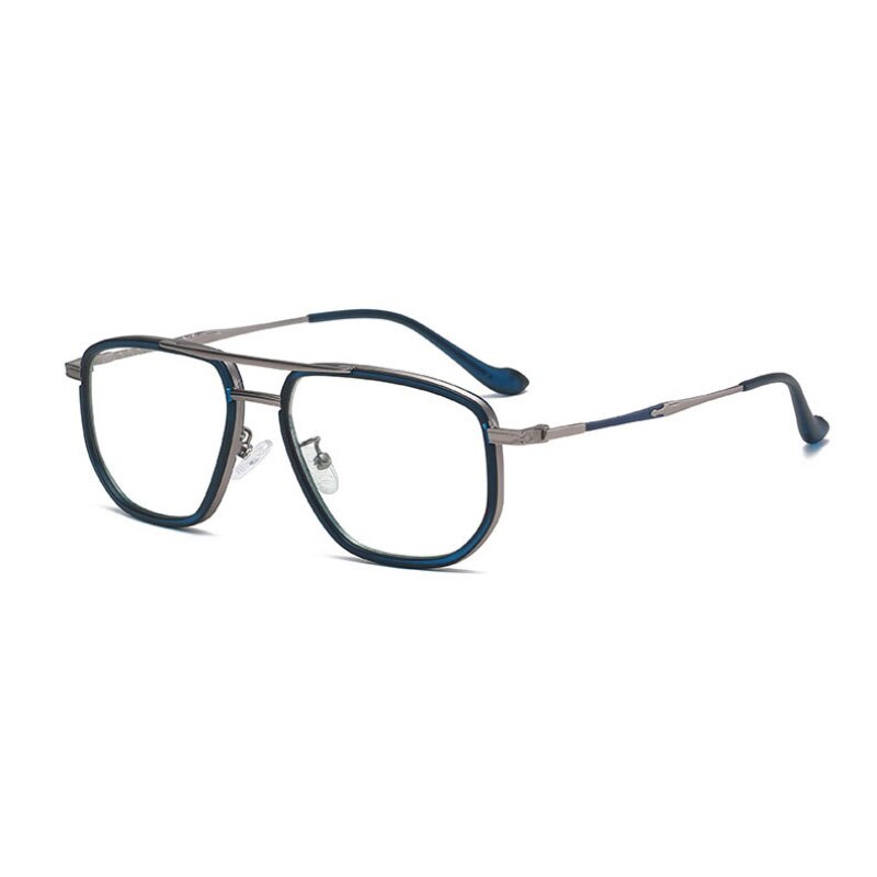 Lunettes aviateur de styliste, Style pilote, monture de lunettes anti-lumière bleue pour hommes et femmes: Bleu