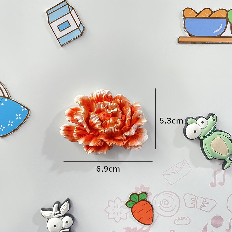 Beautiful Flowers Refrigerator Magnets Jasmine, Peony, Lotus, Rose, Sunflower, Succulent Cute Magnets for Fridge Kitchen Decor: Peony