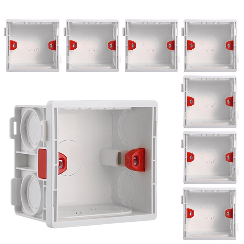 86 type British Standard electrical adjustable mounting box cassette switch socket junction box concealed internal mounting box: Red