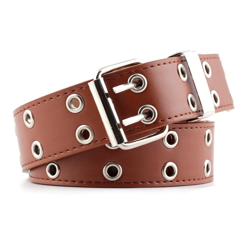 Ceinture en jean Punk à Double œillet | Large toile de styliste, ceinture de ceinture féminine masculine, ceintures de chaîne pour femmes et hommes,: 12
