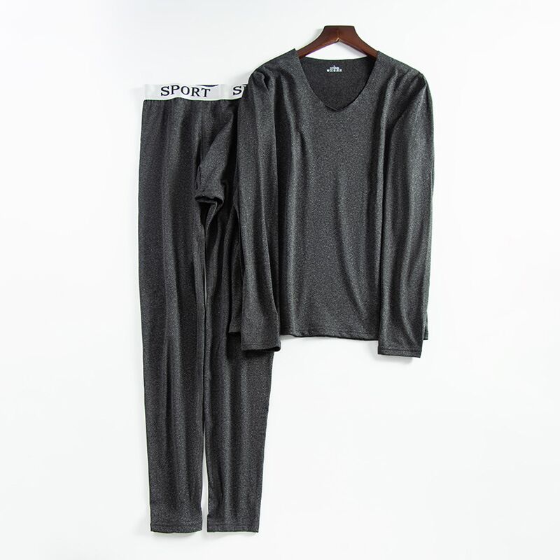 Thermal Underwear Sets For Men Winter Thermo Underwear Long Johns Winter Clothes Men Thick Thermal Clothing Solid: Dark Gray / 4XL