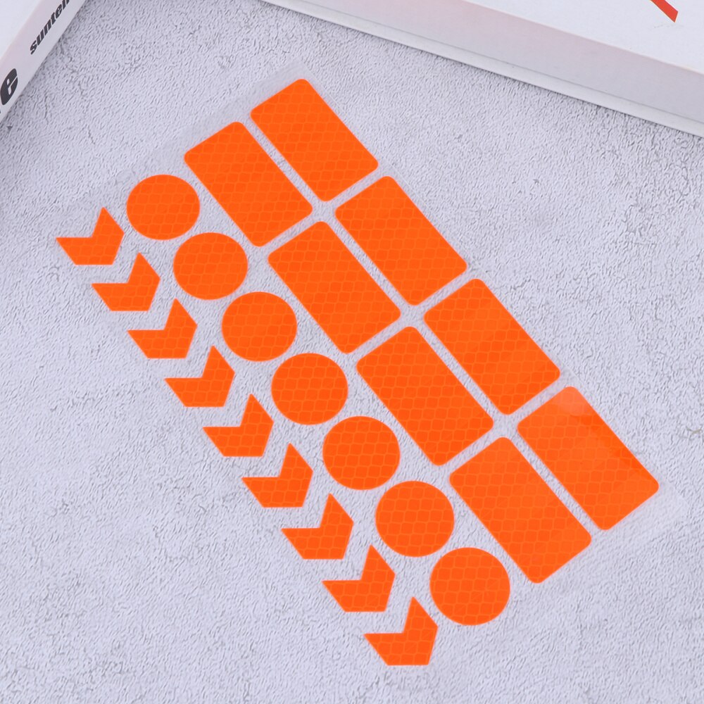 1 Sheet Reflective Sticker Fluorescent Orange Bike Sticker Decorative Sticker Bicycle Sticker For Outdoor Night
