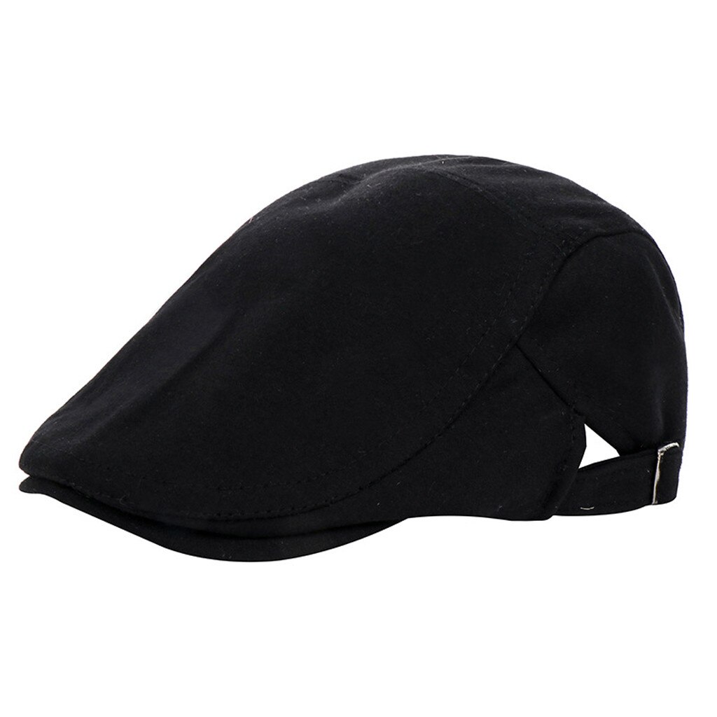Klassieke Vintage Baret Cap Soild Casual Womens Heren Unisex Baret Hoed Effen Baseball Flat Cap Tropenhelm Hoofddeksels Baretten: Black 
