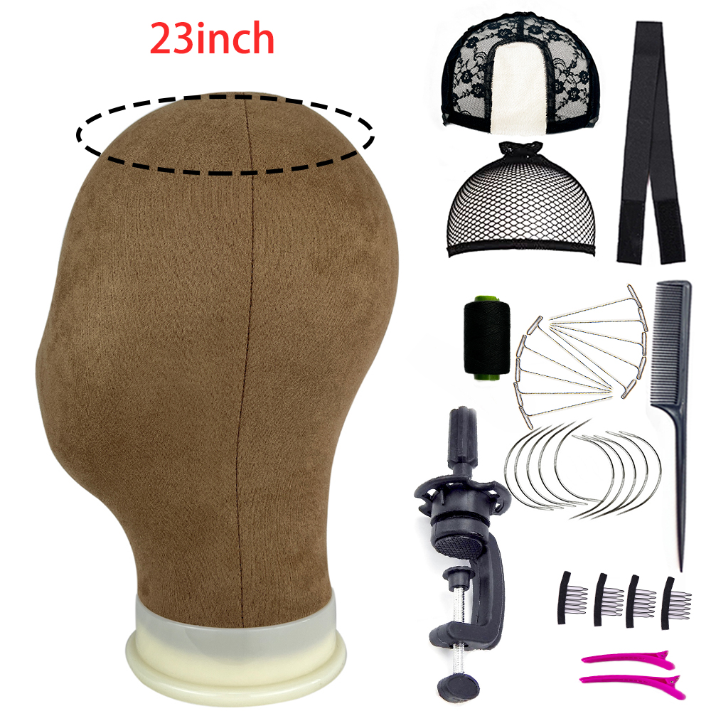 Nowa głowa manekina Stojak na perukę Płócienna głowa z regulowaną głowicą manekina Statyw robić wyświetlania peruk z czapkami na peruki T szpilki: szary