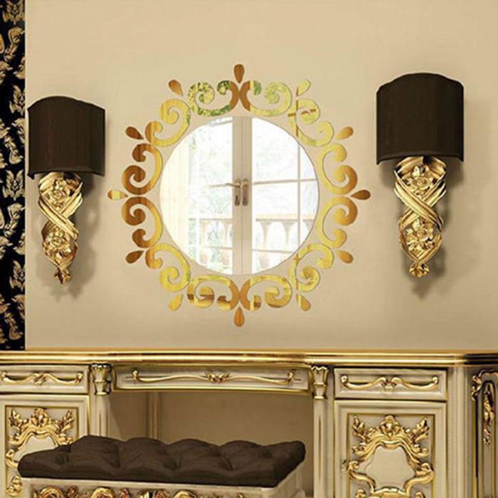 Pegatina de espejos de pared 3D, decoración para el hogar, decoración para el baño, bricolaje, extraíble para el hogar, sala de estar, calcomanías de techo, adornos artísticos