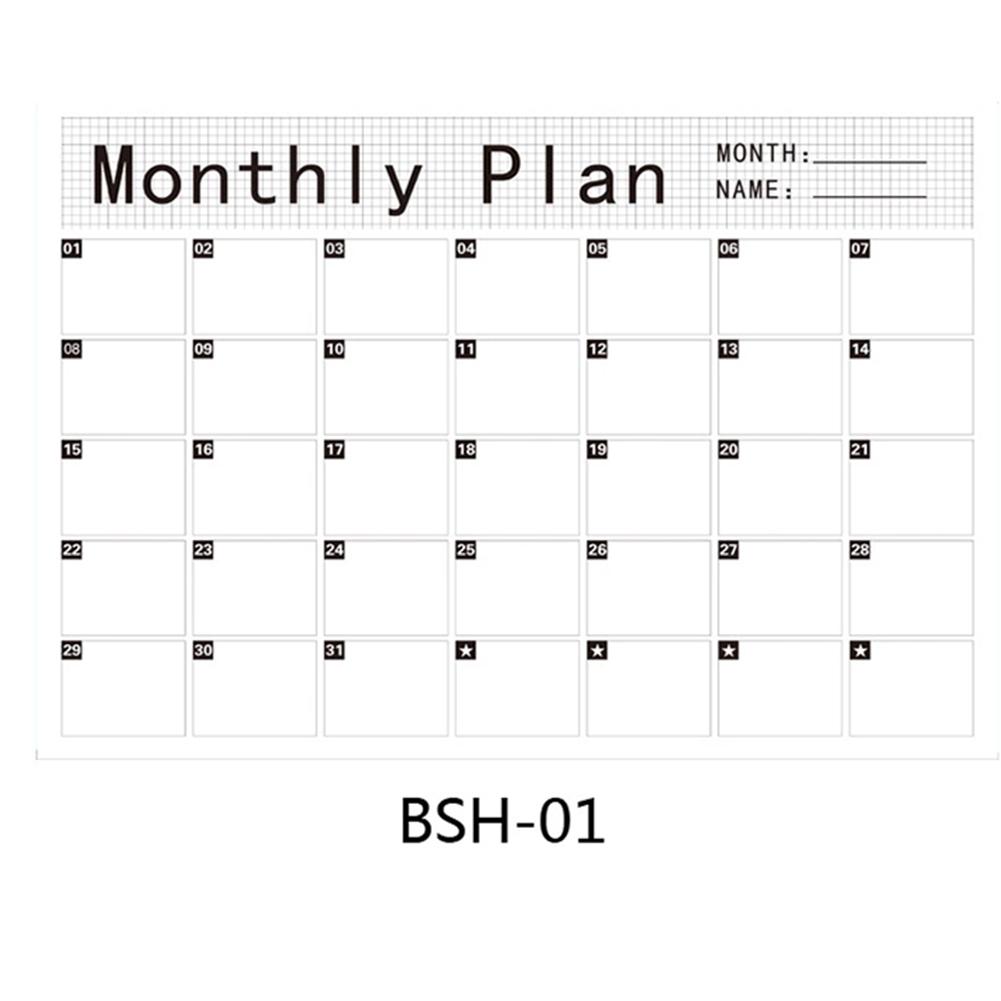 Magnetic Weekly & Monthly Planner Fridge Magnet Whiteboard Calendar Flexible Daily Message Drawing Bulletin White Board: 1