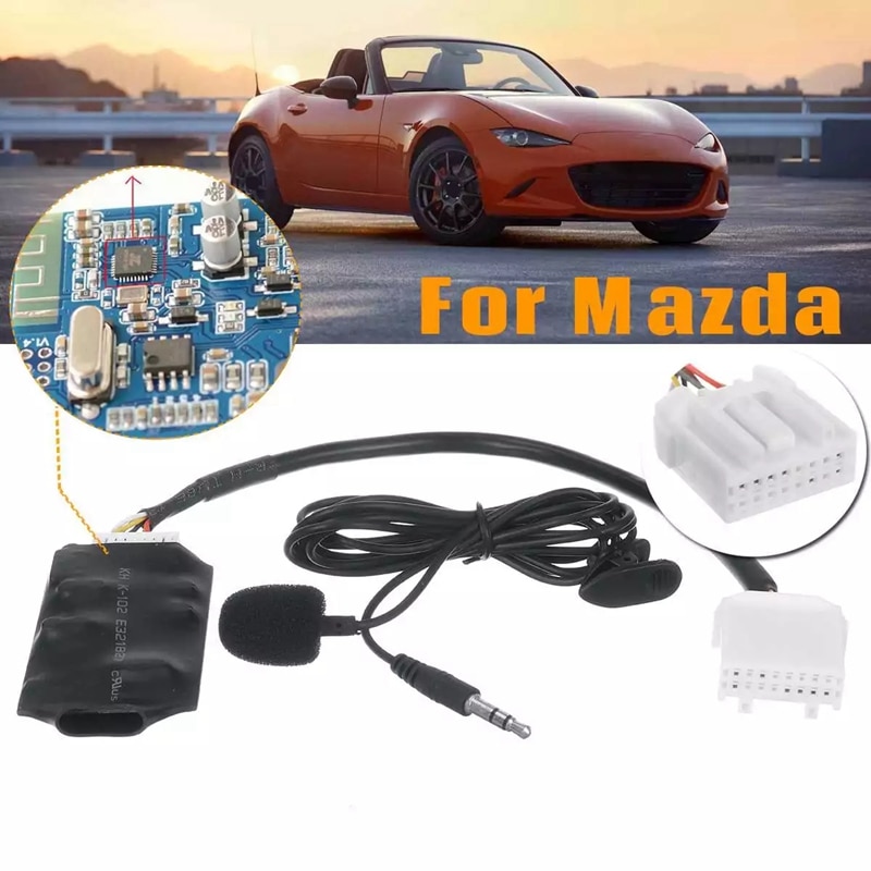 Car Radio o Adapter Bluetooth Aux Cable Microphone Handsfree Music Interface Disc for Mazda M2 M3 M5 M6/Family 323