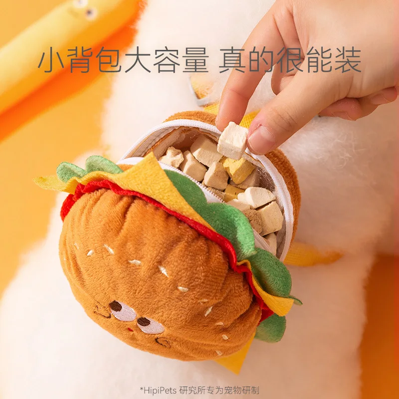 Huisdier Schattige Hamburger En Frietjes Rugzak Sleeptouw Kattenvest Hond Borstband Voor Uitlaten Hond Touw Benodigdheden Hondentas