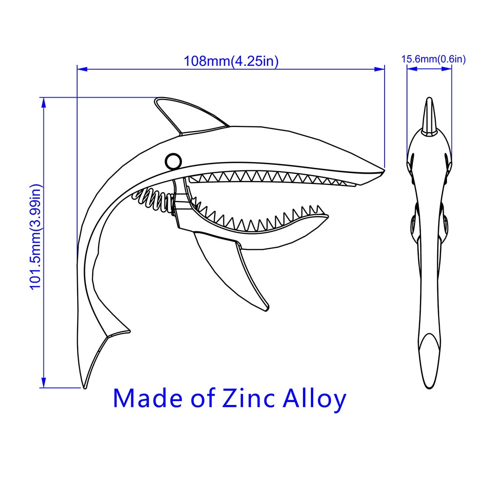 Shark Guitar Capo Funny Zin Alloy Quick Change Clamp for Acoustic Electric Guitarra Bass guitar bridge guitar strings