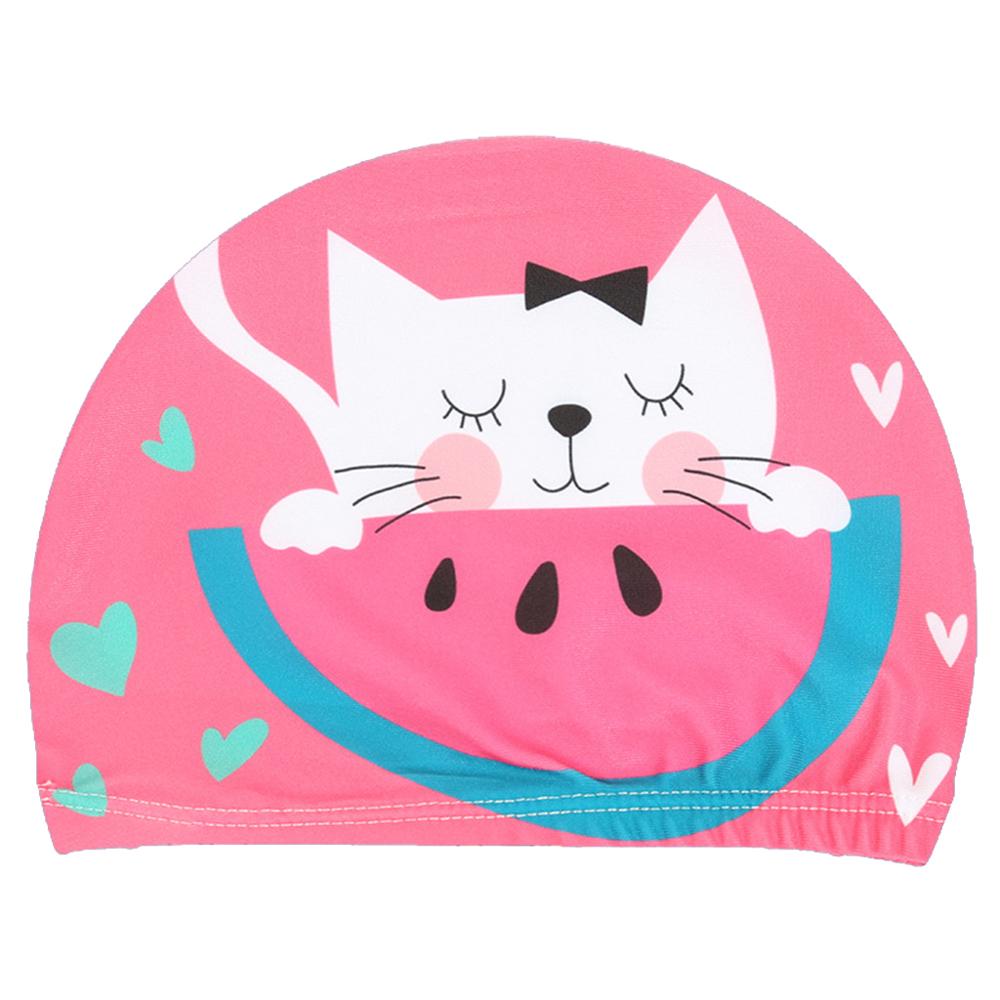 Gorro de natación para bebé, estampado de animales de dibujos animados, impermeable, protección de orejas, suave de poliéster ligero, accesorio para nadar, Unisex