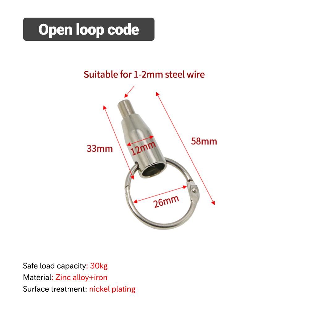 10pcs Steel Wire Rope Self-Locking Hanging Code With Loop Adjustable Cable Buckle Clothing Billboard Sign Suspension Accessories: Brown
