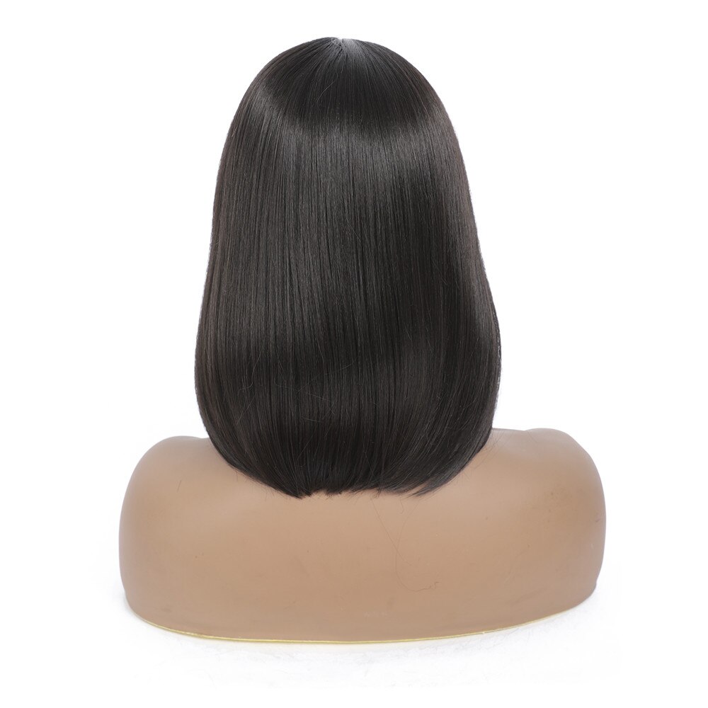 Short Bob Synthetic Hair Wigs For Black Women Shoulder Length Natural Black Hairstyle Heat Resistant Machine Made Wig X-TRESS