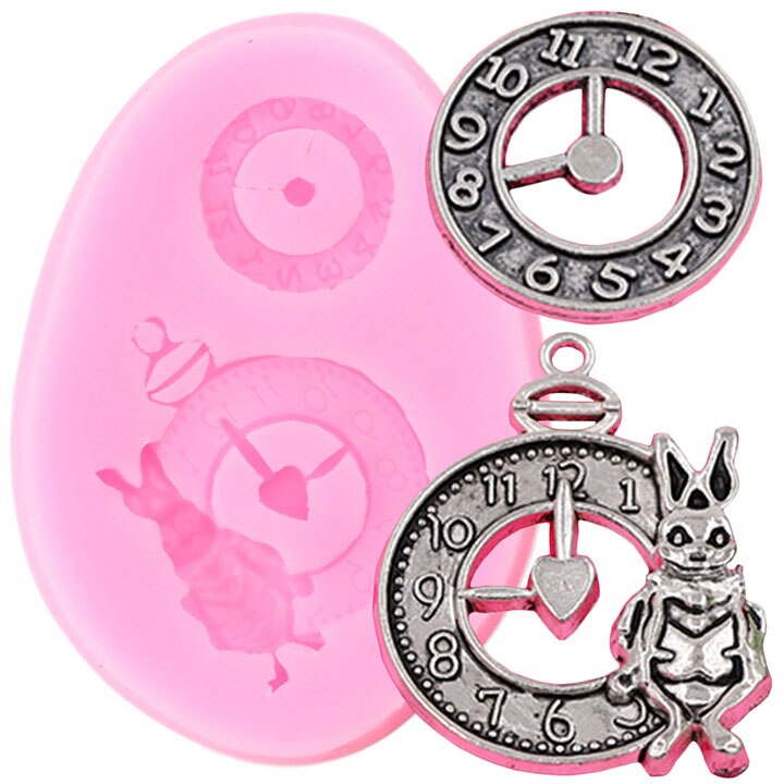 Moldes de silicone para borda de bolo, molde de relógio para borda de bolo, forma de fondant, ferramentas de decoração de bolos, argila doce, moldes de chocolate: CD496