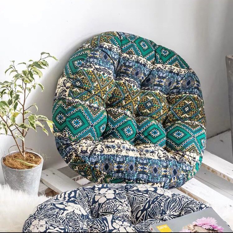 Round Thick Ground Futon Seat Cushion For Home Tatami Chair Mattress Pouf: L