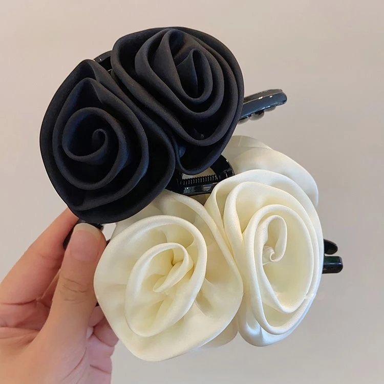 Pinzas en forma de garra para el pelo de rosa francesa, horquilla con temperamento, tocado de princesa para mujer, Clip de agarre a la , accesorios para cabello femenino