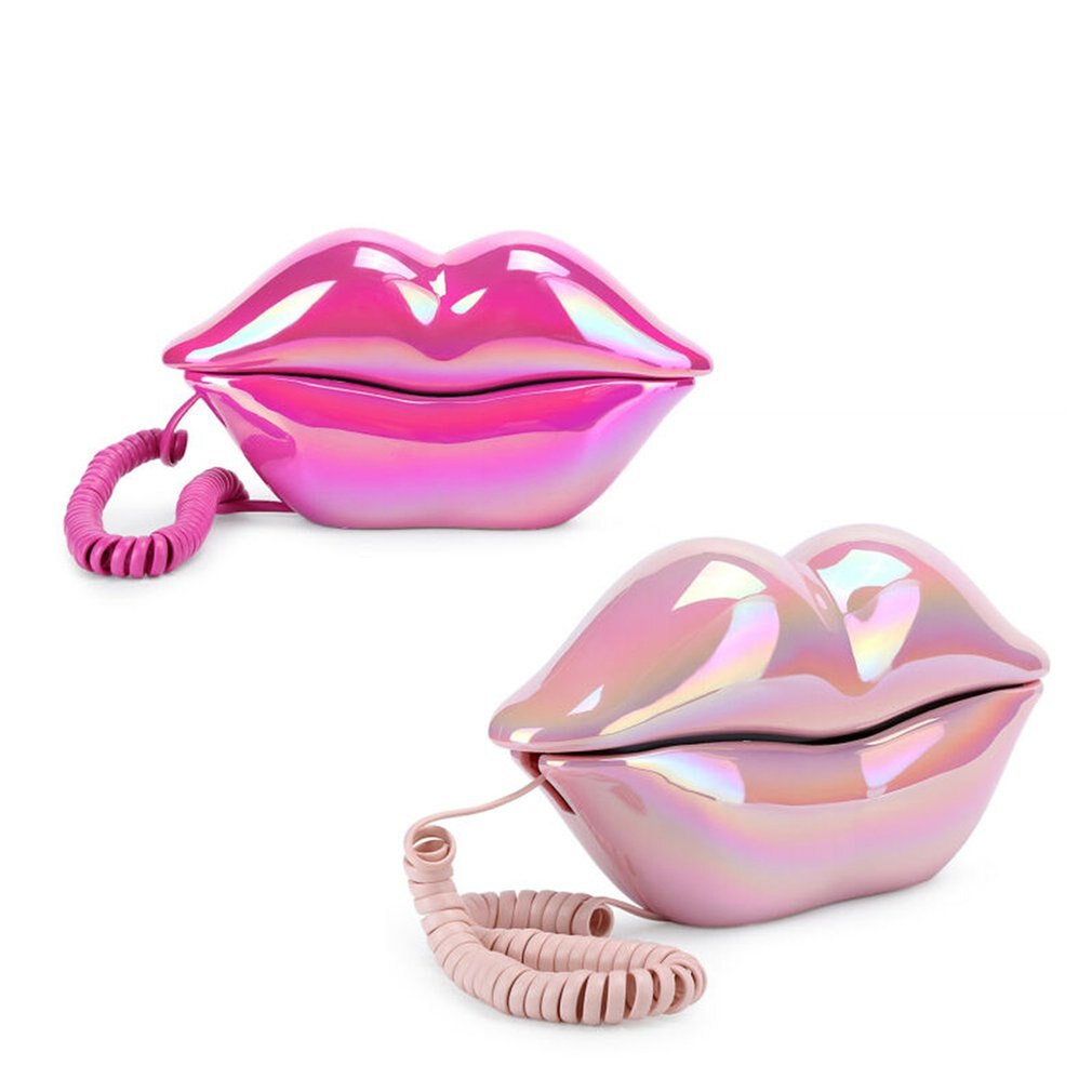 European Style Wired Telephone Corded Funny Lips Shaped Landline Telephone for Home Ofiice For Women