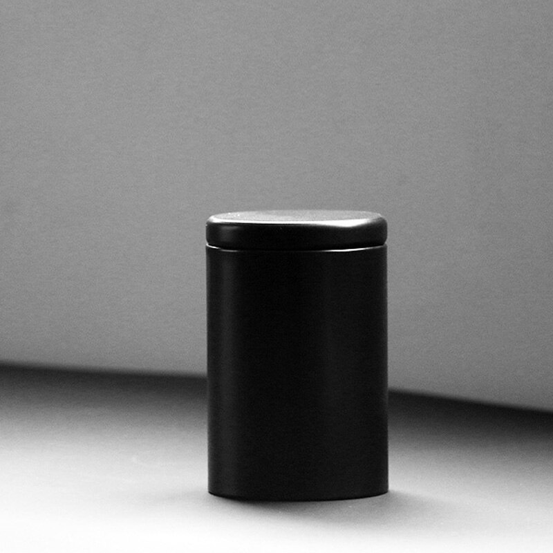 1 stk/pose 50g tedåse opbevaring metalæske lille jernkande forseglet kande til kaffe te slik opbevaring tilbehør beholder dåser: Sort