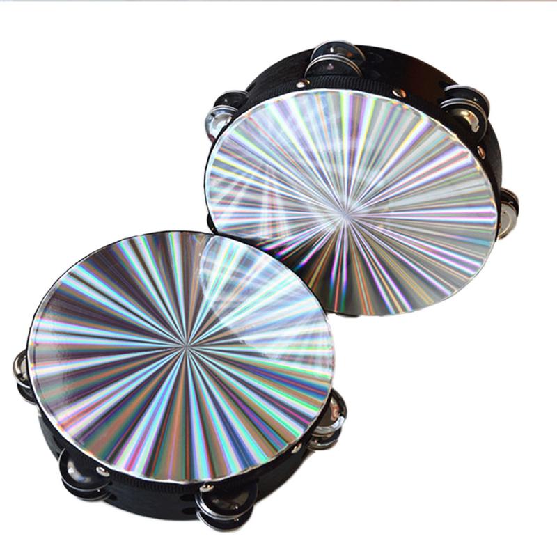 8 ''pandereta reflectante percusión Metal Jingle Iglesia banda instrumentos musicales para