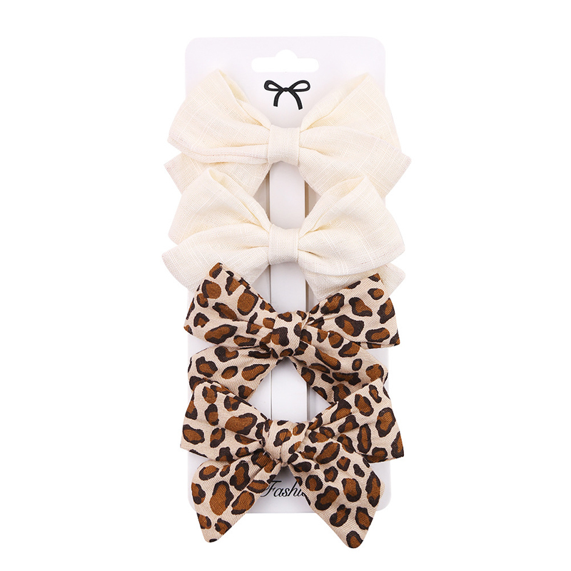 Baby Bogen Haarnadel Mädchen Haar Clip Baumwolle Spitze Barette Für freundlicher Headwear Säuglings Blumen Karierten Clips Babys Nette Zubehör 3/4Stck: 13